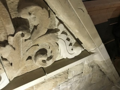 Historic City Hall’s new sandstone is carefully chosen to blend with existing stone. Here, new sandstone is slightly lighter in colour, and it will weather over time.