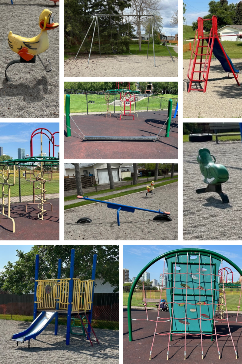 Playground equipment donation collage