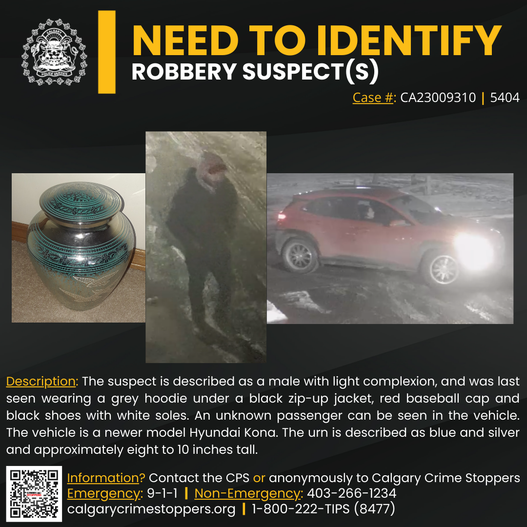 Police request public assistance to locate stolen urn