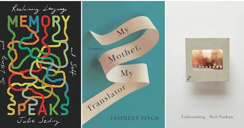 Pic of three W.O Mitchell award finalist book covers