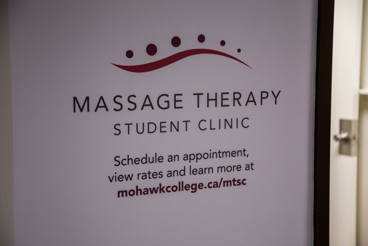 Door sign for Massage Therapy Student Clinic