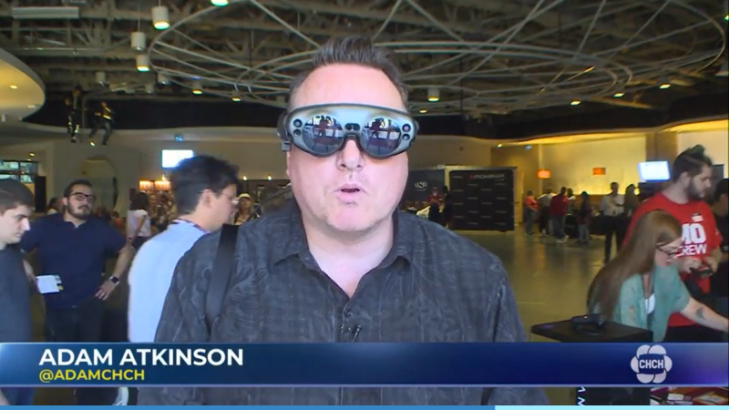 Reporter Adam Atkinson reports with ARVR glasses on