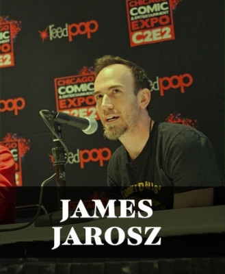 Photo of James Jarosz speaking into a microphone on a panel