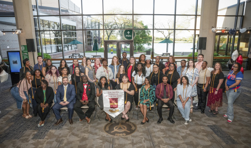 A group photo of Governors State University's Tau Sigma society