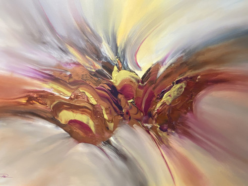 Image of Copper Top a painting by Patrick Thompson that features abstract imagery using warm toned colors