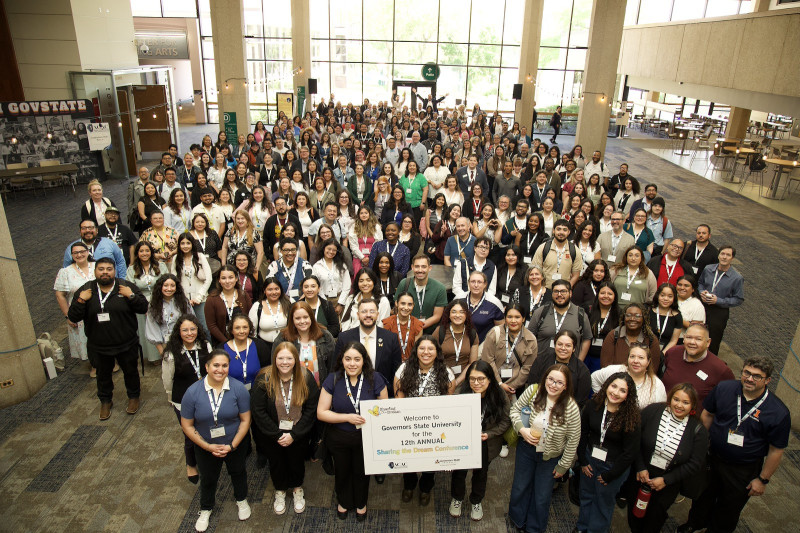 Hundreds of people gathered in Governors State University's Hall of Governors for the Sharing the Dream conference