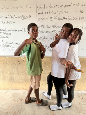 Ghana - students in front of a blackboard