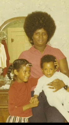Woman with two children