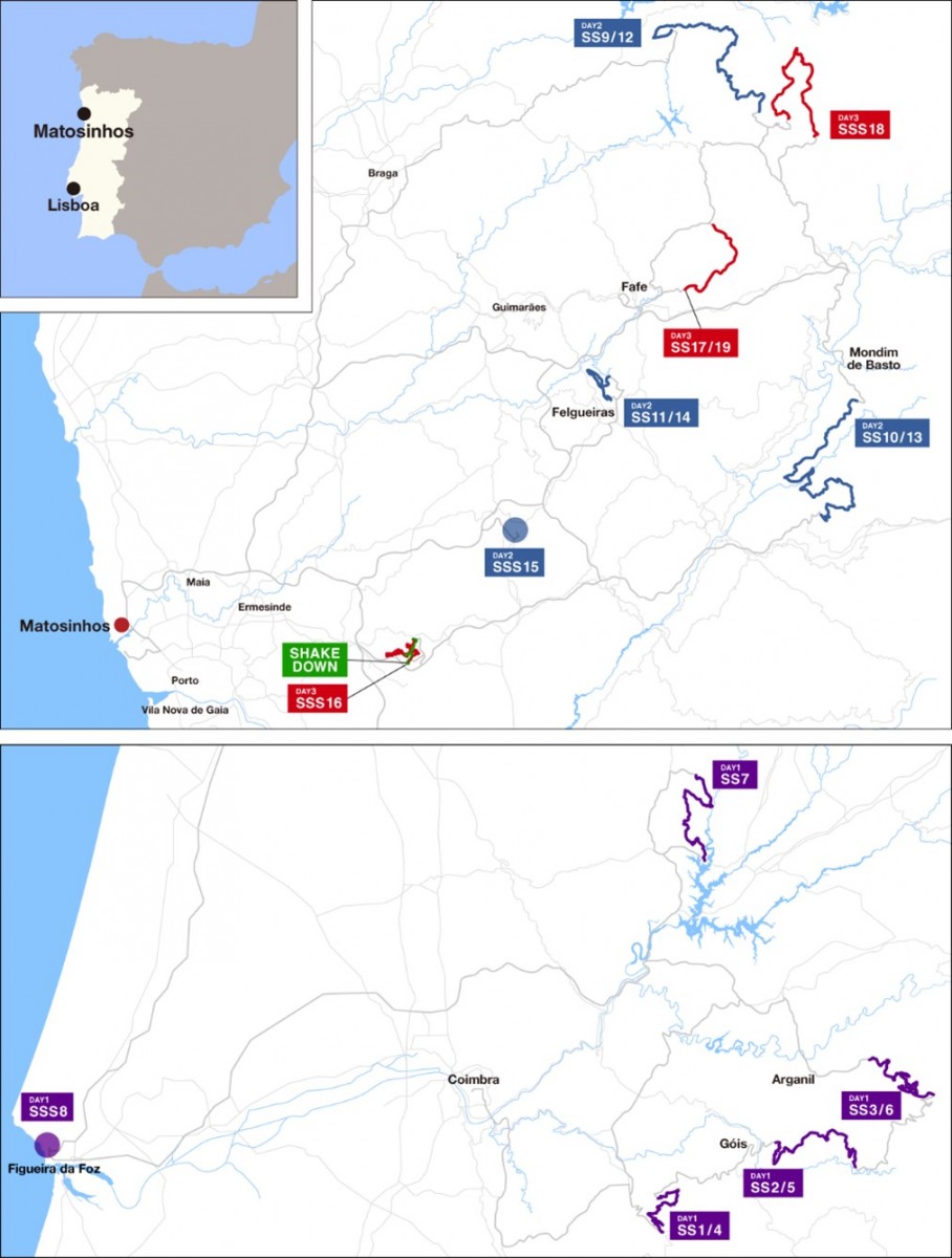 Carte du Rallye du Portugal 2023