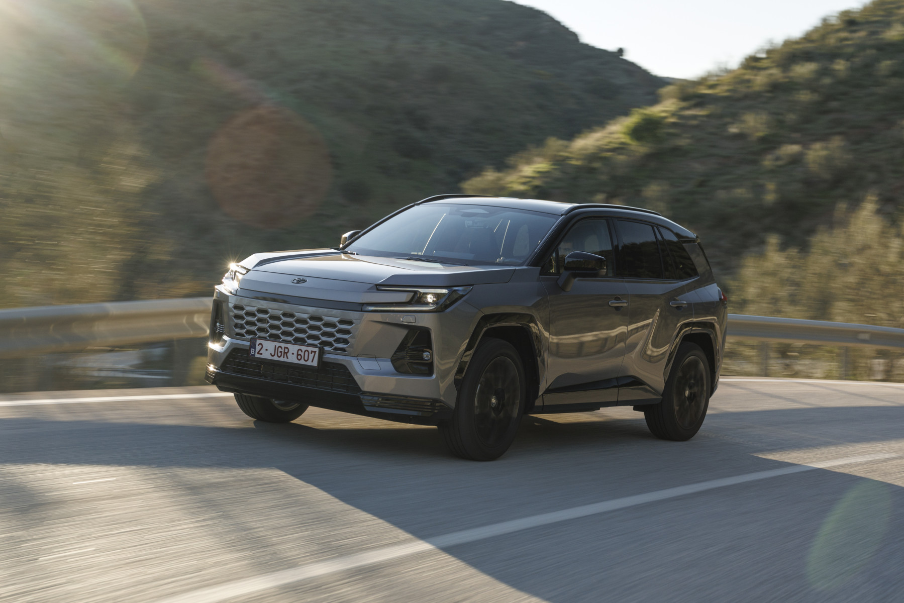 Toyota RAV4 Hybrid front three-quarter driving shot
