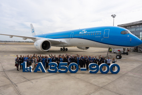 KLM'nin İlk Airbus A350'si Schiphol'a Geldi