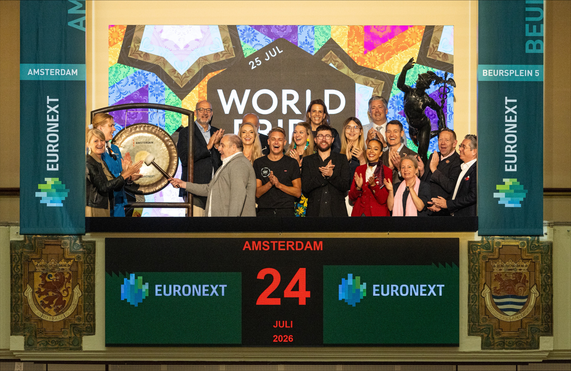 KLM en Delta markeren start WorldPride Amsterdam 2026 met openingsgong Euronext