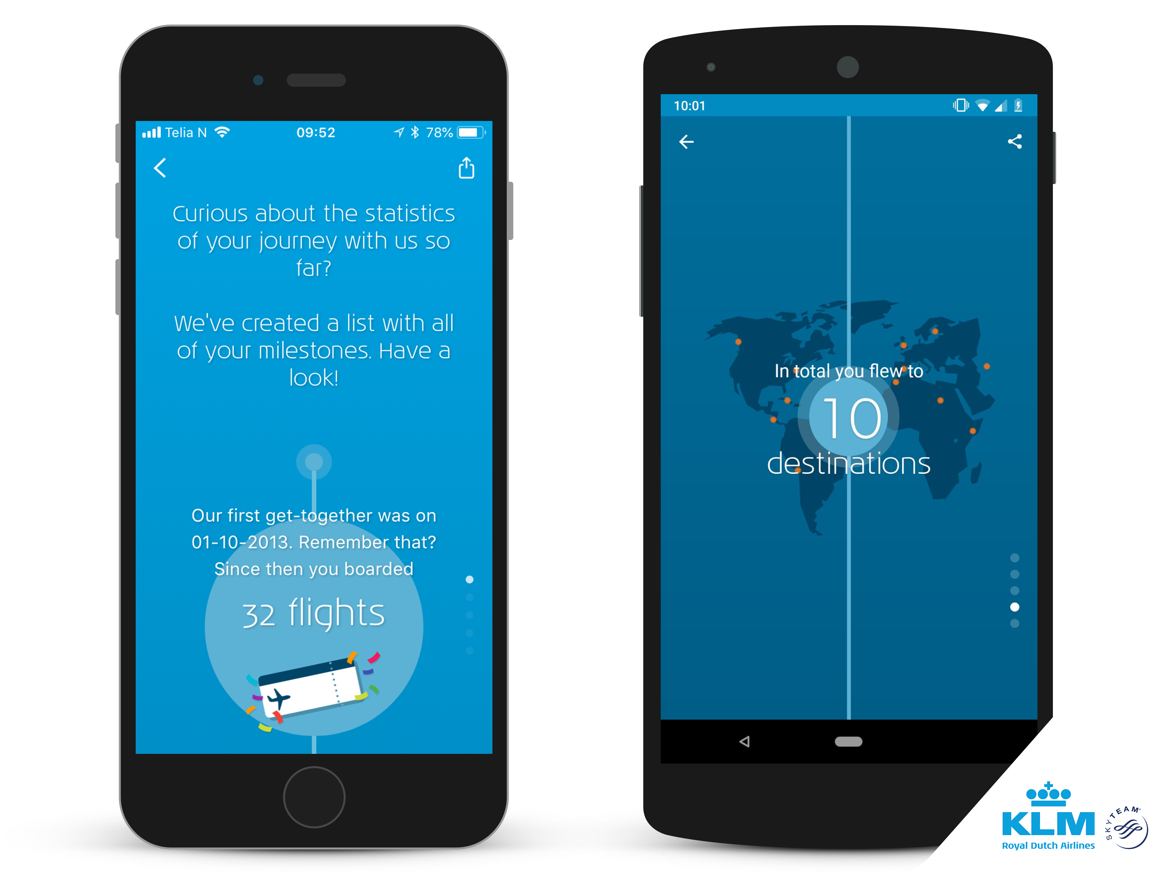 KLM adds new features to KLM app with Milestones