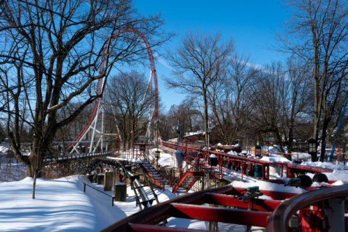Winter Maintenance on Storm Runner at Hersheypark