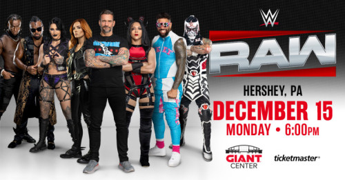 WWE Monday Night Raw to Return to GIANT Center This December