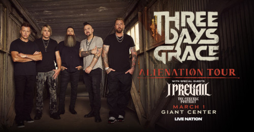 Rock Giants Three Days Grace to Perform at GIANT Center
