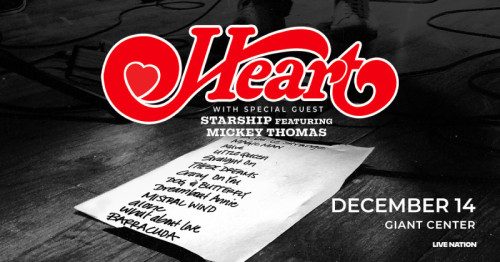 Heart to Perform at GIANT Center in December 2025