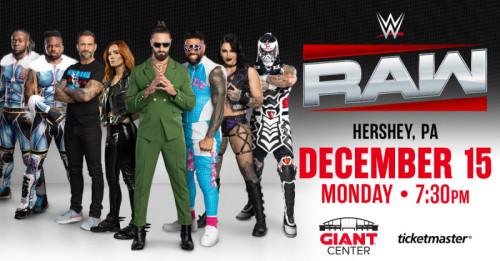 WWE Monday Night Raw to Return to GIANT Center This December
