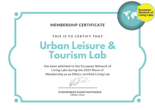 Urban Leisure & Tourism Labs accepted as member of the European Network of Living Labs