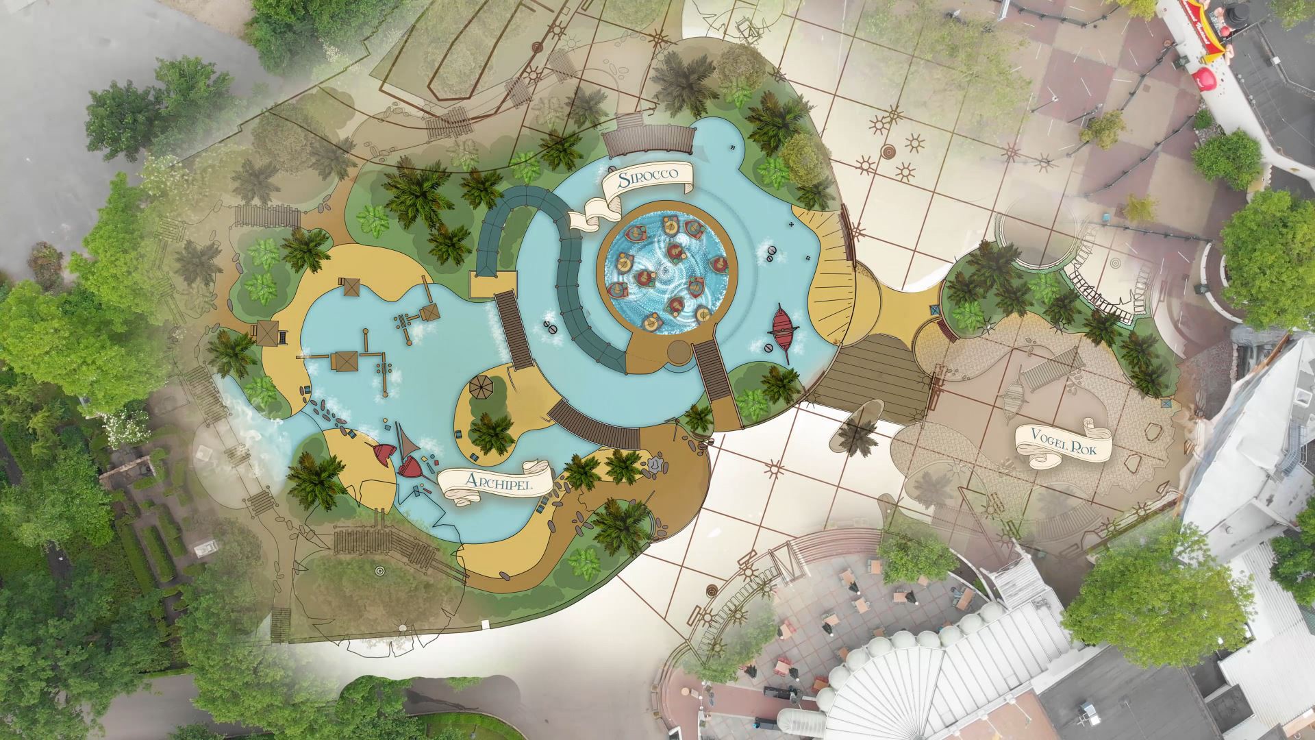 Efteling - Birdview Welt von Sindbad