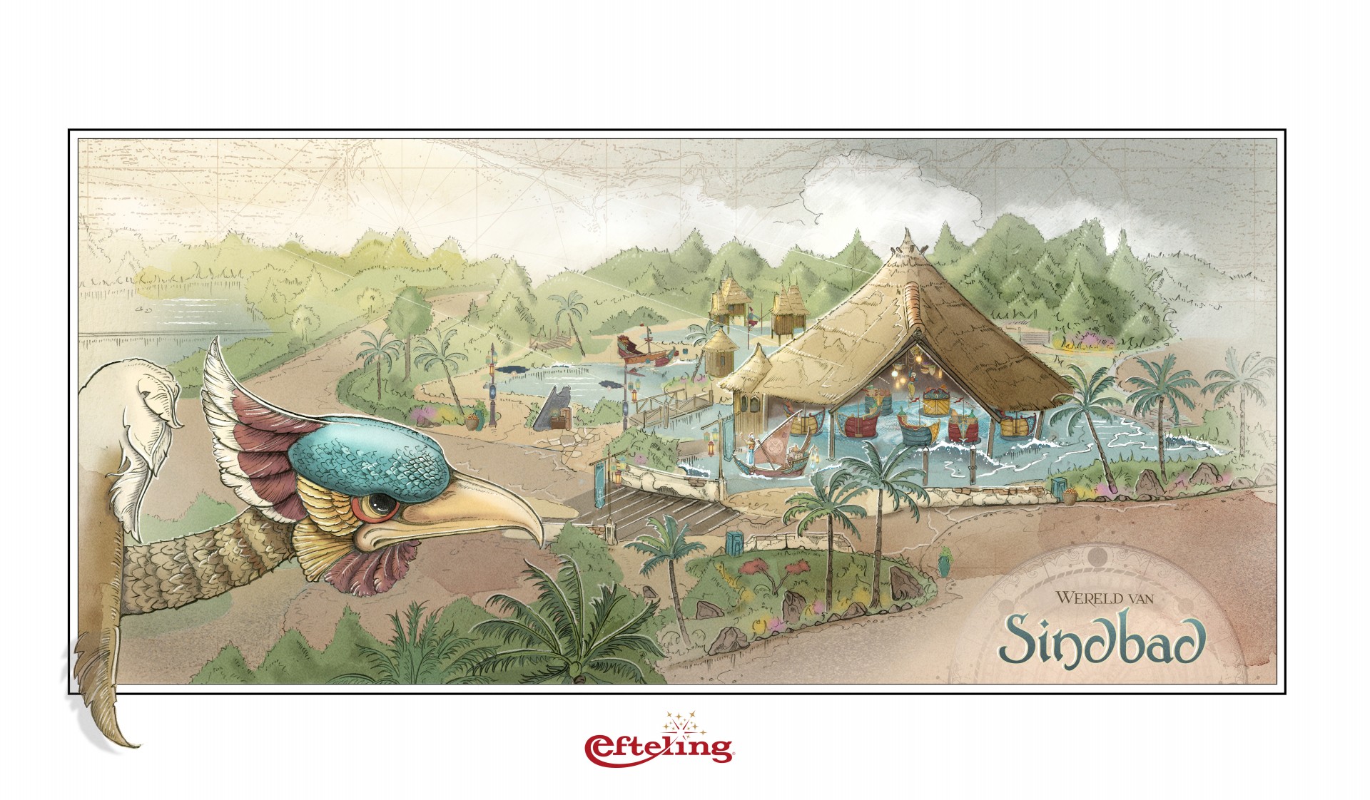 Efteling - Blick in Eftelings Welt von Sindbad