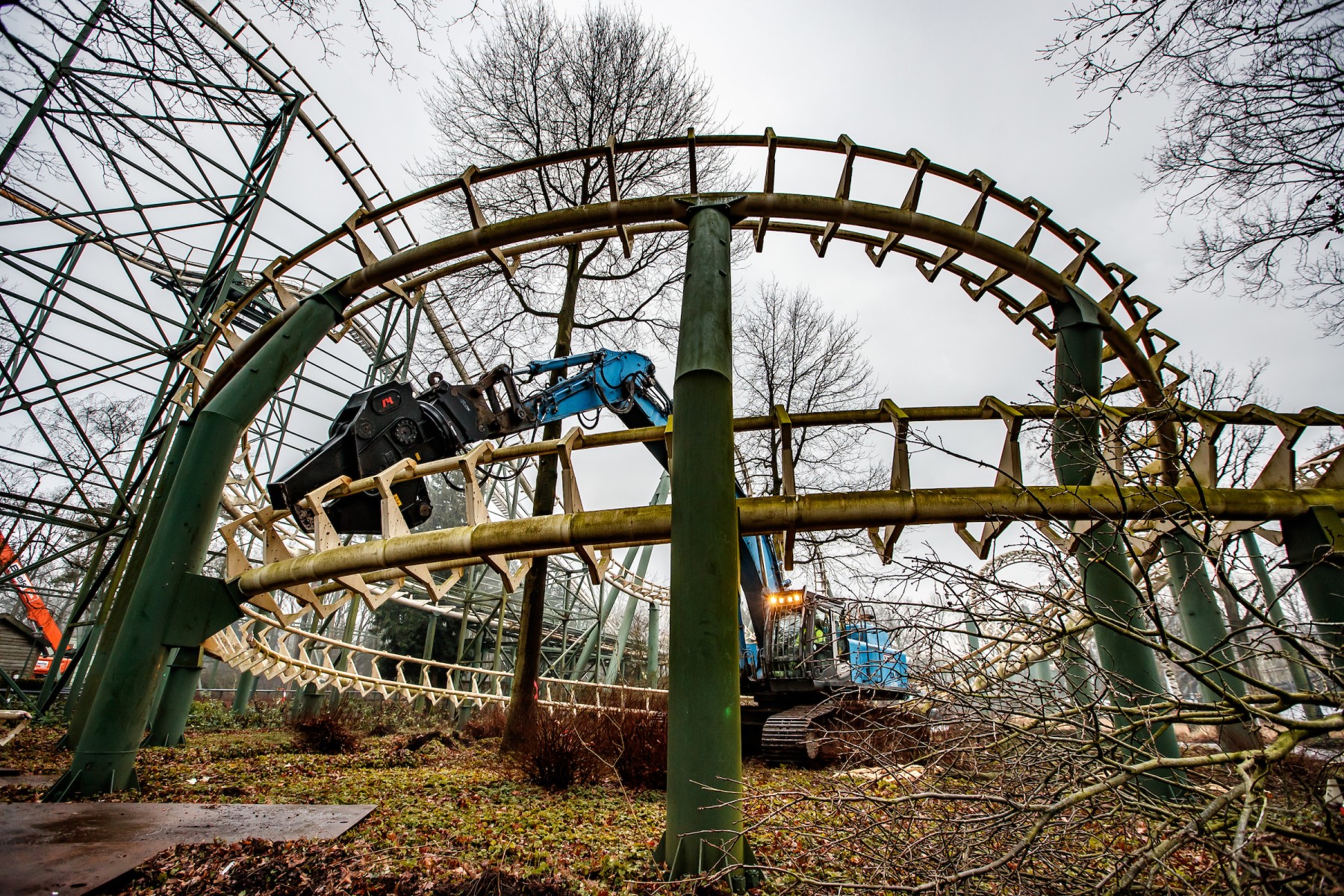 Efteling_Demontage Python-Achterbahn Teil 1