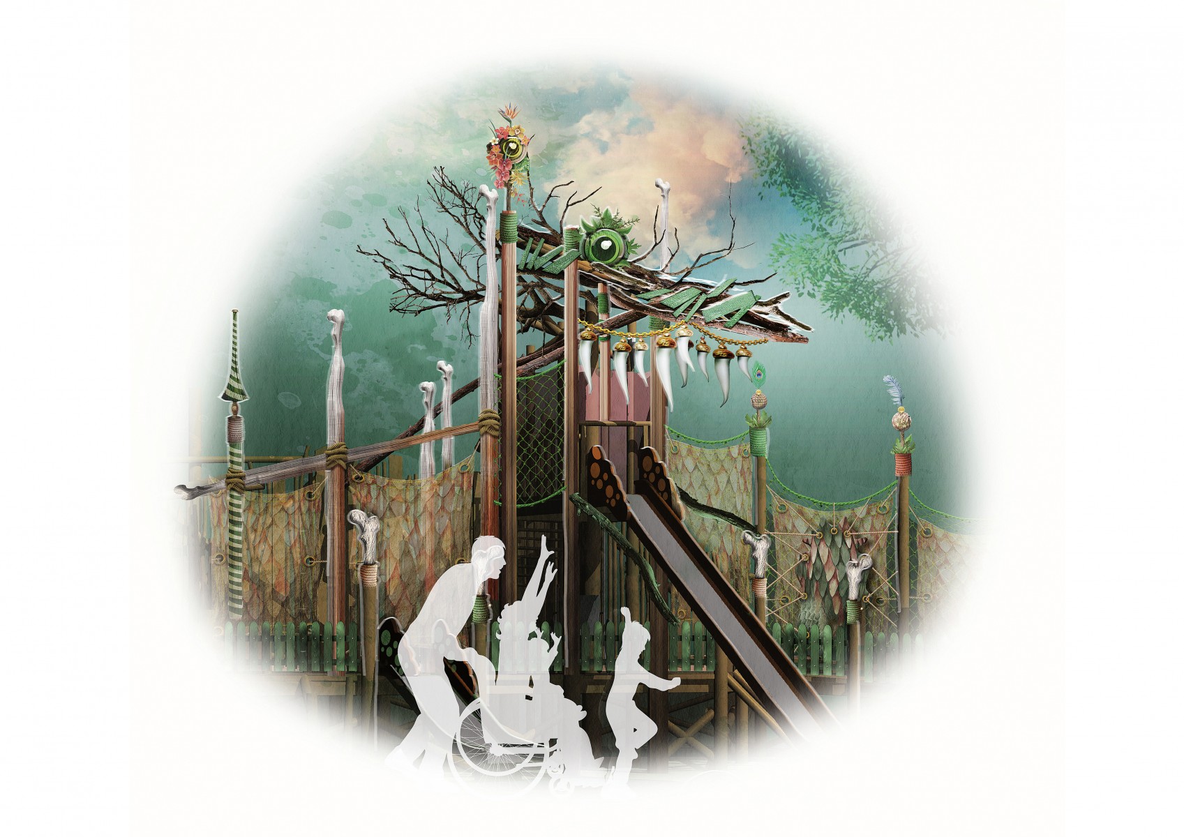 Efteling_Skizze Drachen-Turm Spielwald Nest!