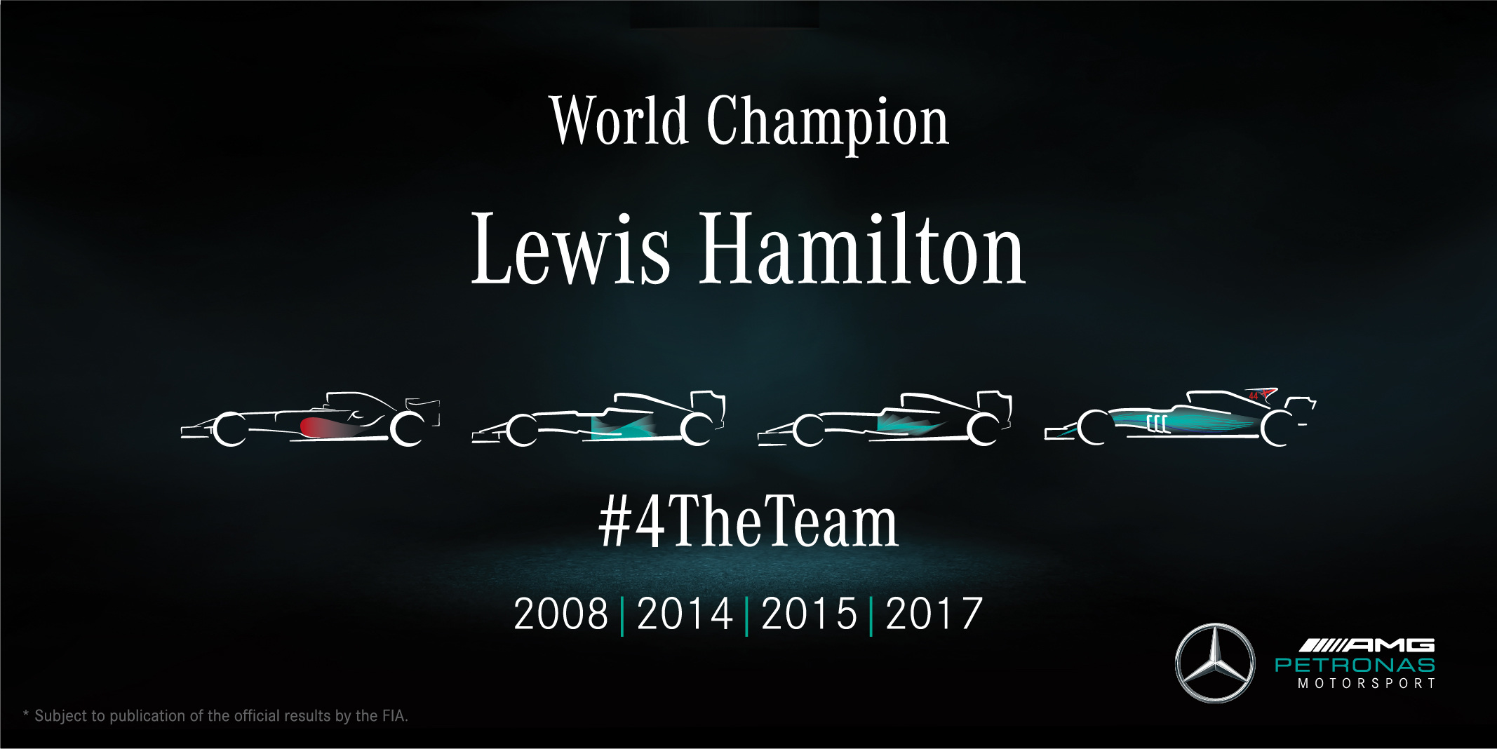 Lewis Hamilton Champion du Monde des Pilotes de Formule 1, Mercedes ...