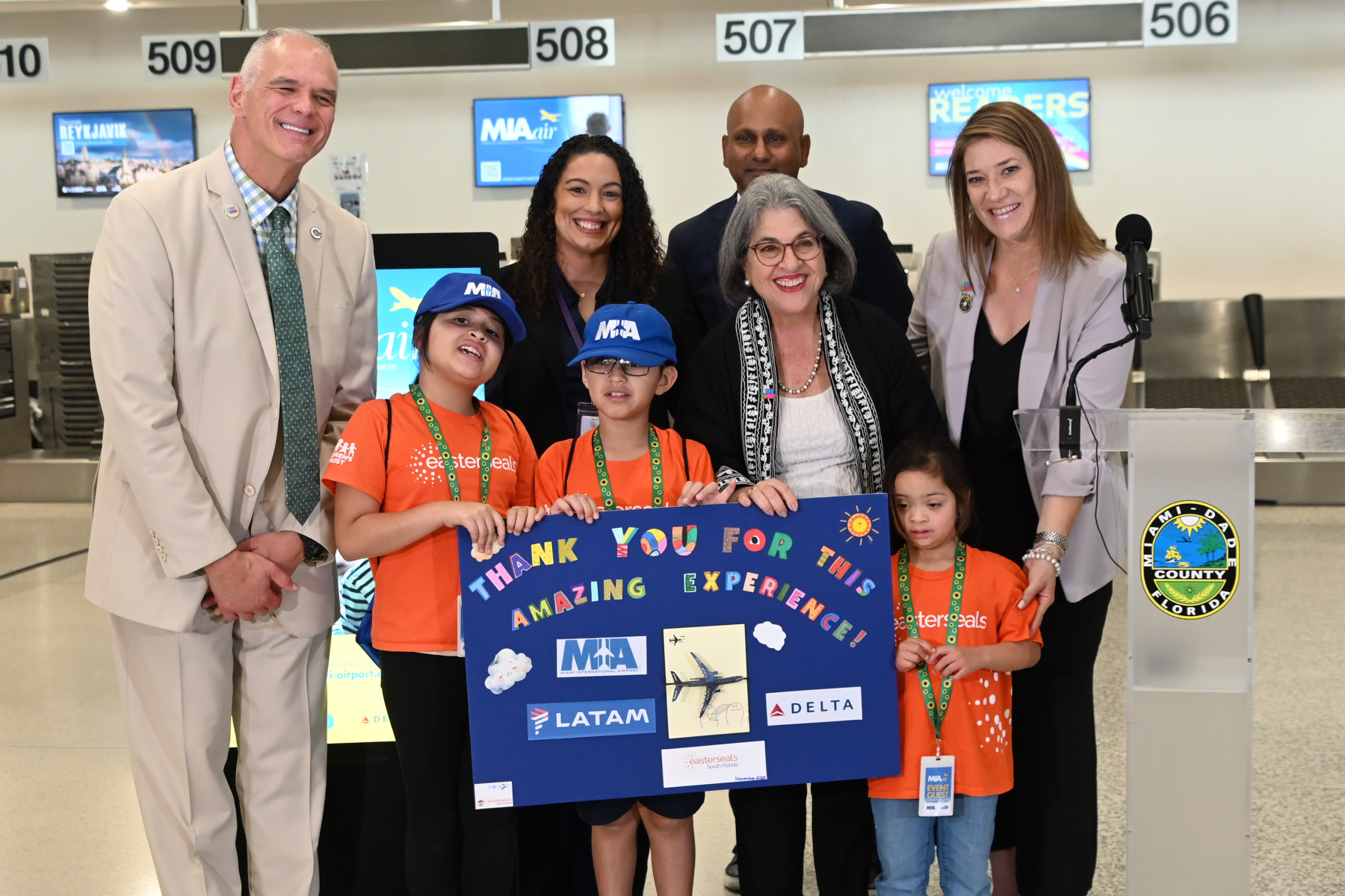 MIA, Delta Air Lines, and LATAM Airlines host tour for children with disabilities before the holidays
