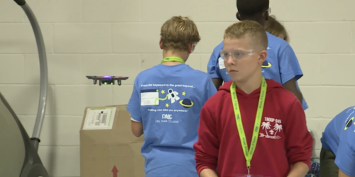 Up, up and away … Del Mar College #Code_IT Campers learned to program and fly drones in July image