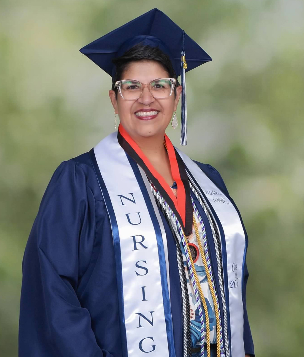 Melissa Torres_DMC Winterl Commencement Speaker and Fall 2025 Graduate_Cap and Gown Melissa Torres_DMC Winterl Commencement Speaker and Fall 2025 Graduate_Cap and Gown