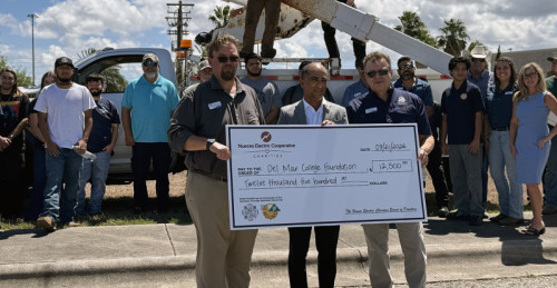 Del Mar College Foundation recognizes NEC for contribution toward purchase of bucket truck for new lineworker certificate pathway as part of Electrician Program image