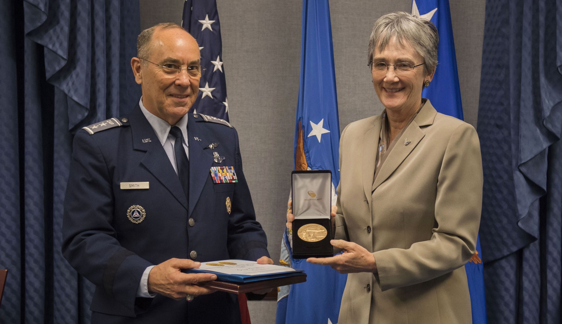 Secretary of the Air Force Accepts CAP Congressional Gold Medal Honoring Grandfather