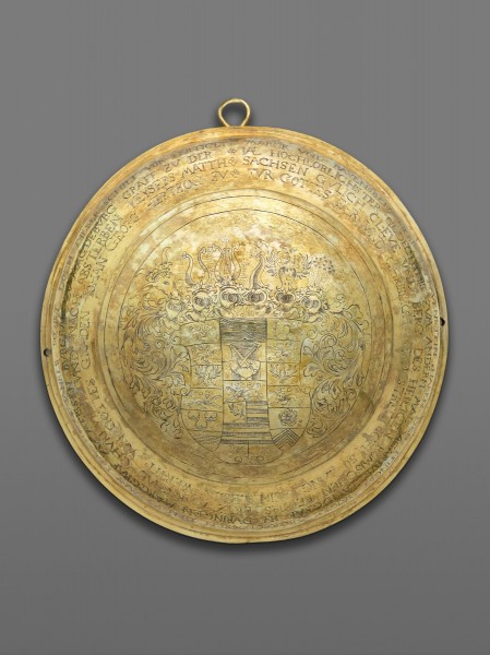 Archer's Trophy Artist/maker unknown German, 1619 Engraved and gilded silver 9 1/2 × 8 3/4 × 2 3/8 inches, 1.1 lb. (24.2 × 22.2 × 6 cm, 497g) Height (without suspension loop): 8 15/16 inches (22.7 cm) Photography courtesy of Philadelphia Museum of Art.