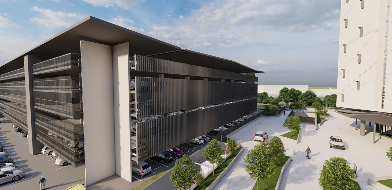 Brisbane Airport Terminal Car Park Back Side