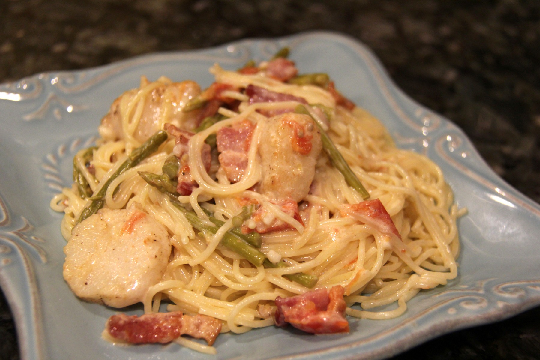 Creamy Scallop & Bacon Pasta