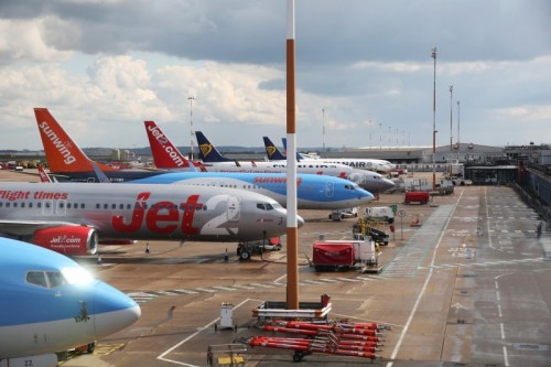 Grounded planes during the pandemic as non-essential international was banned