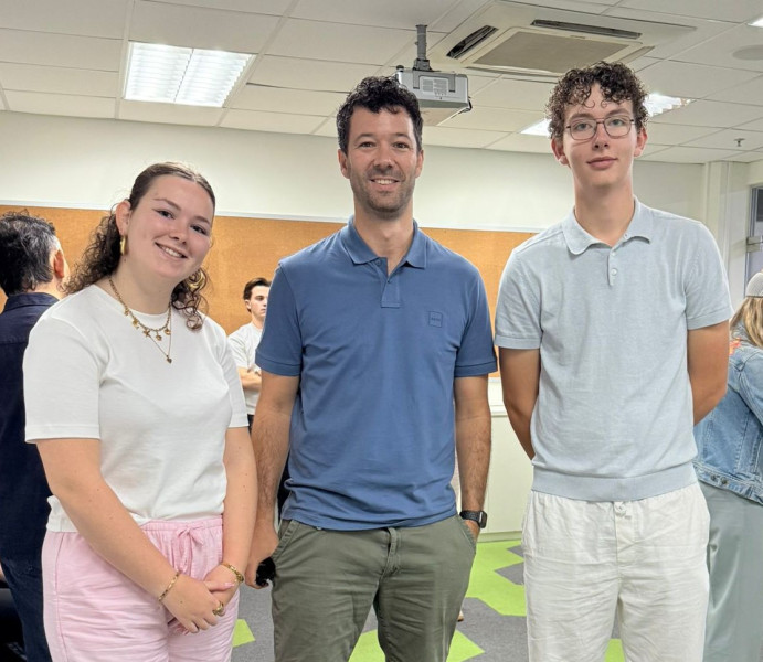 Student Sterre, docent Joep en student Bink