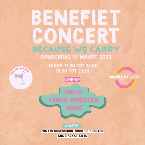 De poster van het benefietconcert