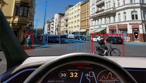 AI vision-systeem in een auto.