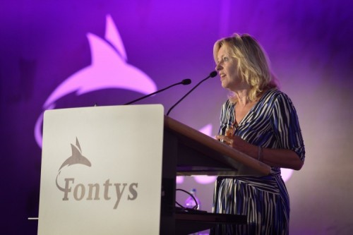 Minister Bussemaker bij de opening van het studiejaar bij Fontys in 2017.