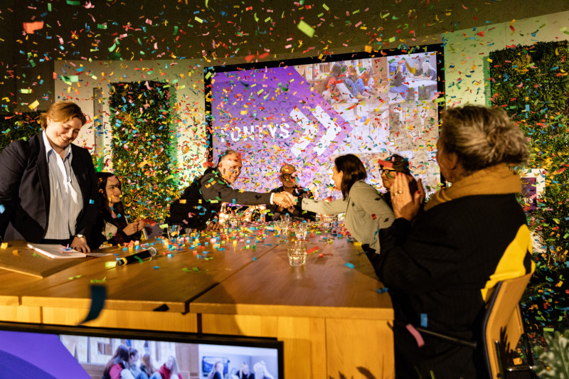 De bekendmaking van de winnaar. foto: Charlotte Grips