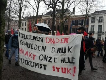 Een van de vele studentendemonstraties tegen het leenstelsel