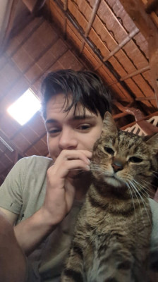 Mark met zijn kat
