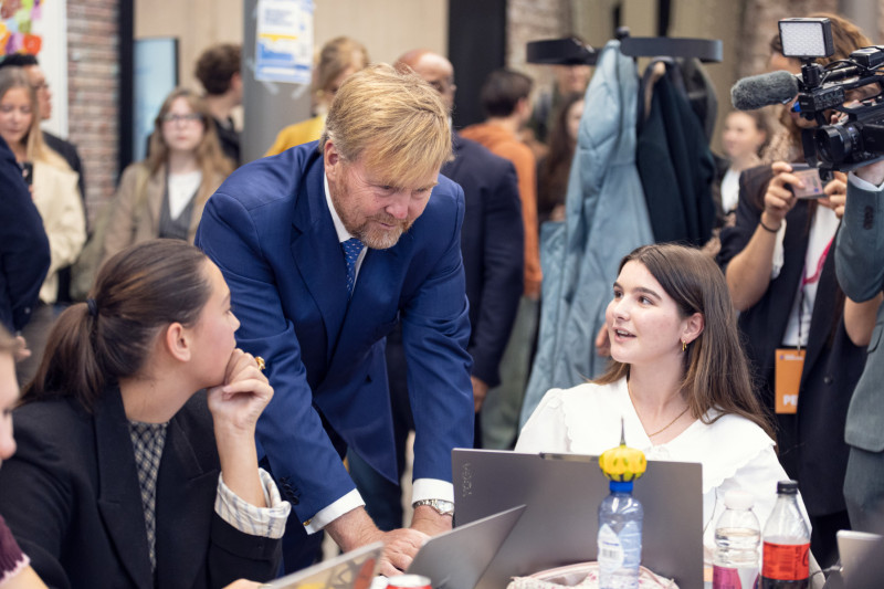 De koning op bezoek bij MindLabs, foto: Fontys Journalistiek - Marcia van der Kraan