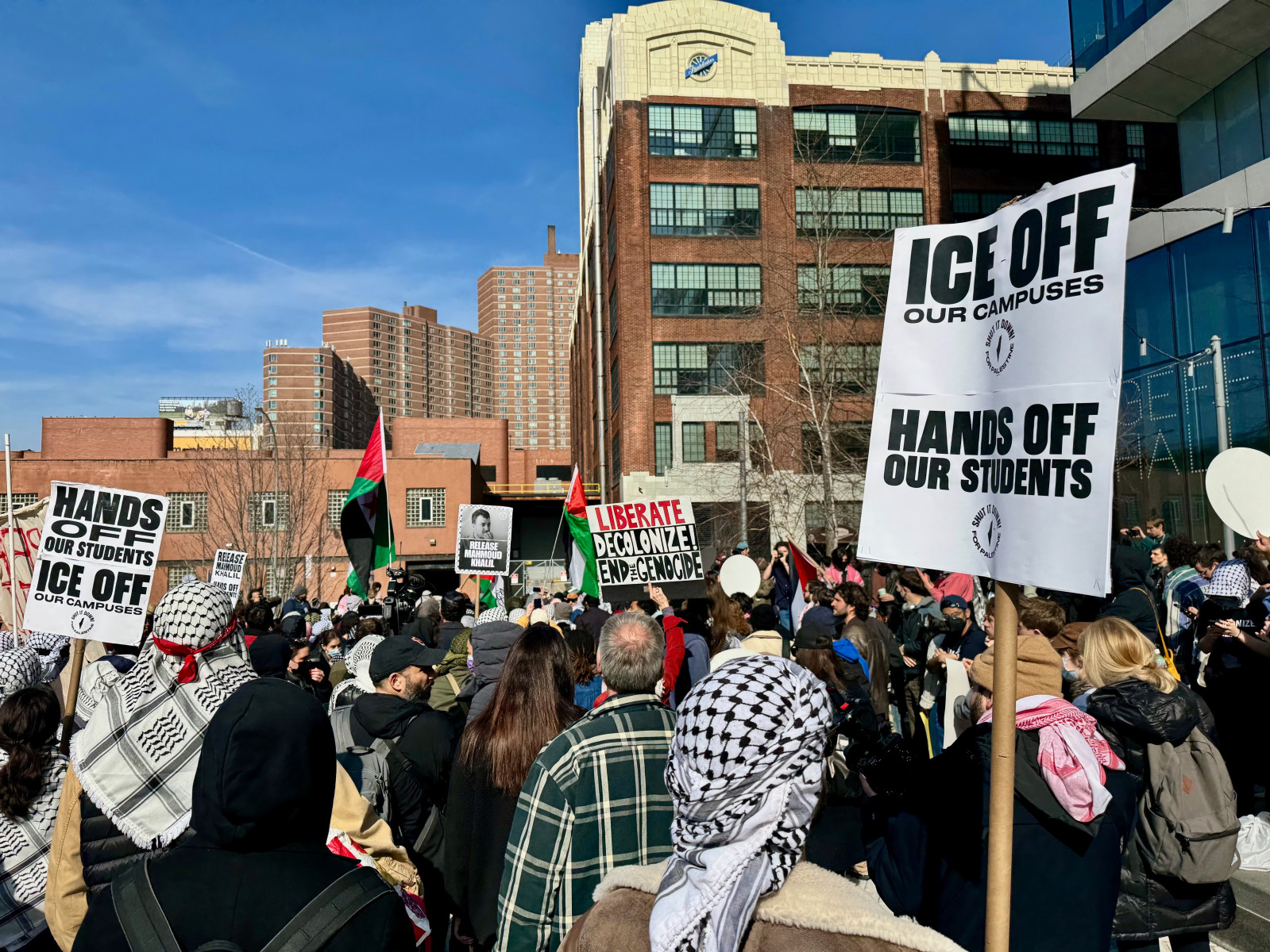 Een demonstratie bij Columbia University in New York in maart van dit jaar