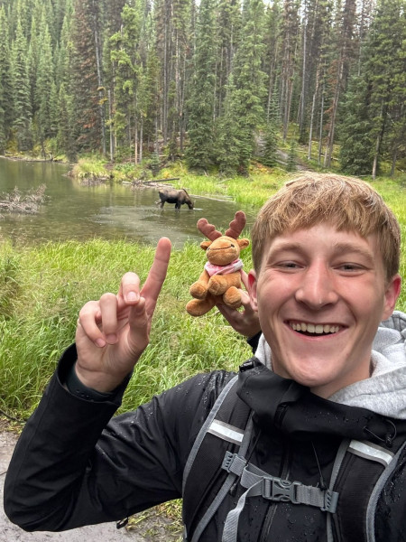 Niklas spotte een eland tijdens een wandeling