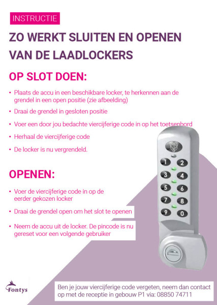 De laadlockers zijn eenvoudig in gebruik
