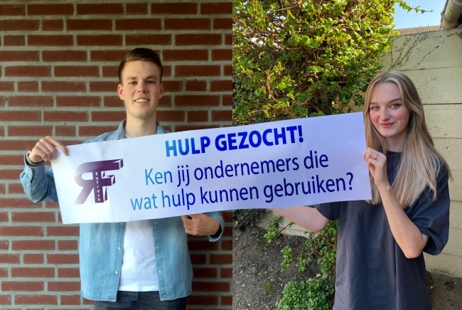 Studenten Ryan van Aerle en Suuz van Tilburg van ReFresh.