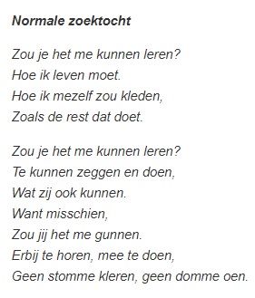 Een gedicht uit de bundel Verdwaalde gedachtes.
